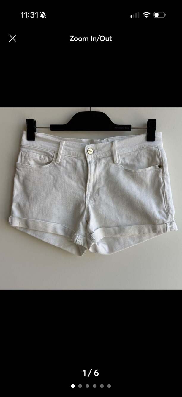 FRAME Le Cutoff White Denim Shorts Size 27